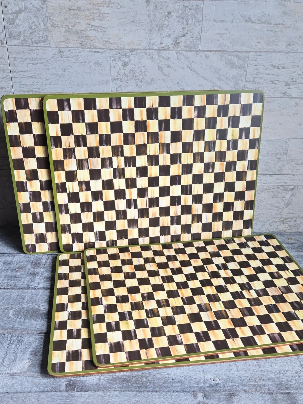 MacKenzie-Childs Courtly Check Cork-Back Placemats - Set of 4